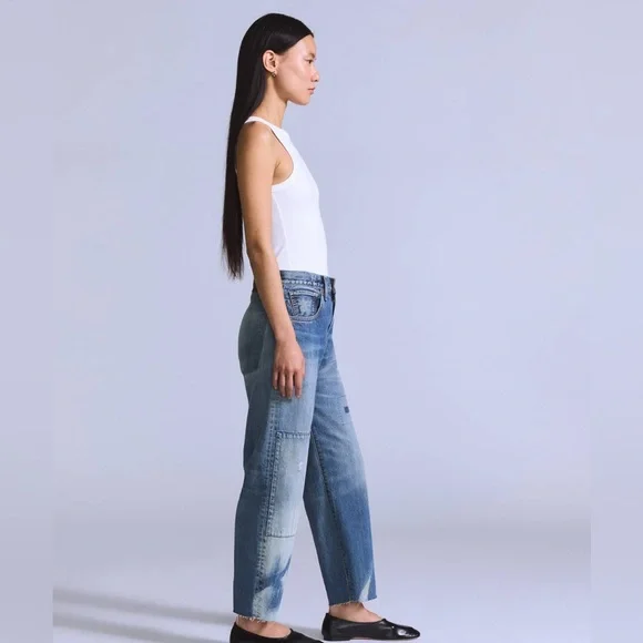 Women's LEVI'S BLUE TAB Barrel Patch & Repair Jeans Sz 25 $295 ~ Made in Japan - Picture 2 of 8